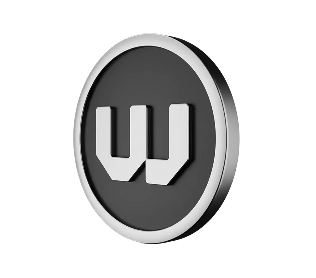WFI tokenomics visual showing 1 billion hard-capped supply distributed over an 8-year halving schedule on WeChain